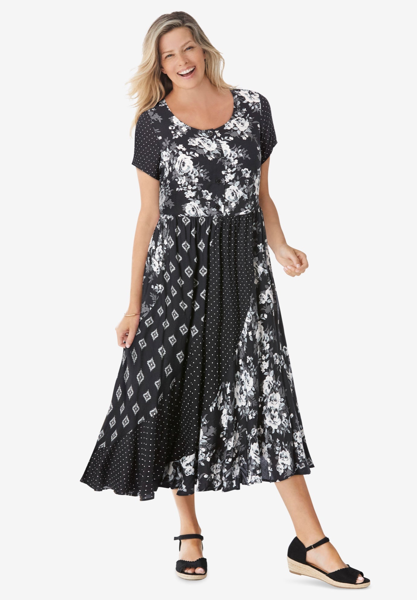 Mixed Print Maxi Dress image number 0