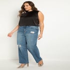 Classic Fit Distressed Straight Leg Jean image number null