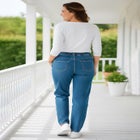 Perfect All-Cotton Back-Elastic Denim Jeans image number null