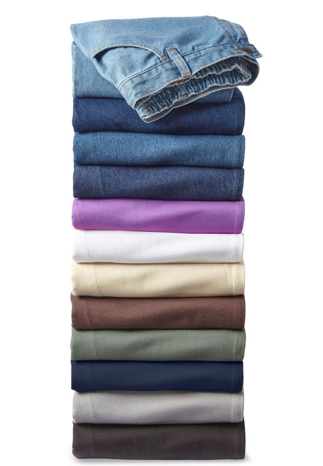 Perfect All-Cotton Back-Elastic Denim Jeans image number 9