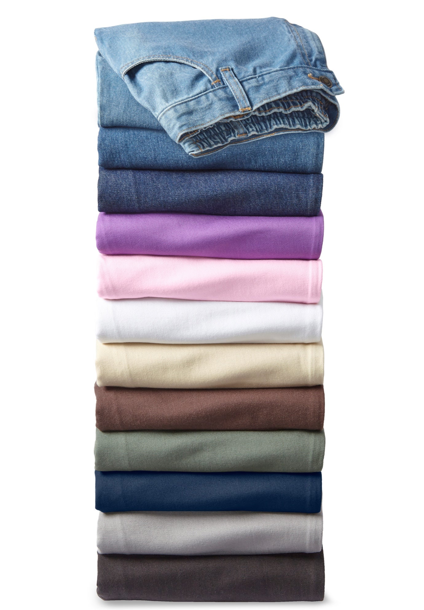 Perfect All-Cotton Back-Elastic Denim Jeans image number 6