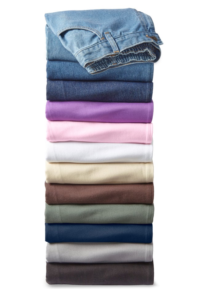 Perfect All-Cotton Back-Elastic Denim Jeans image number 6