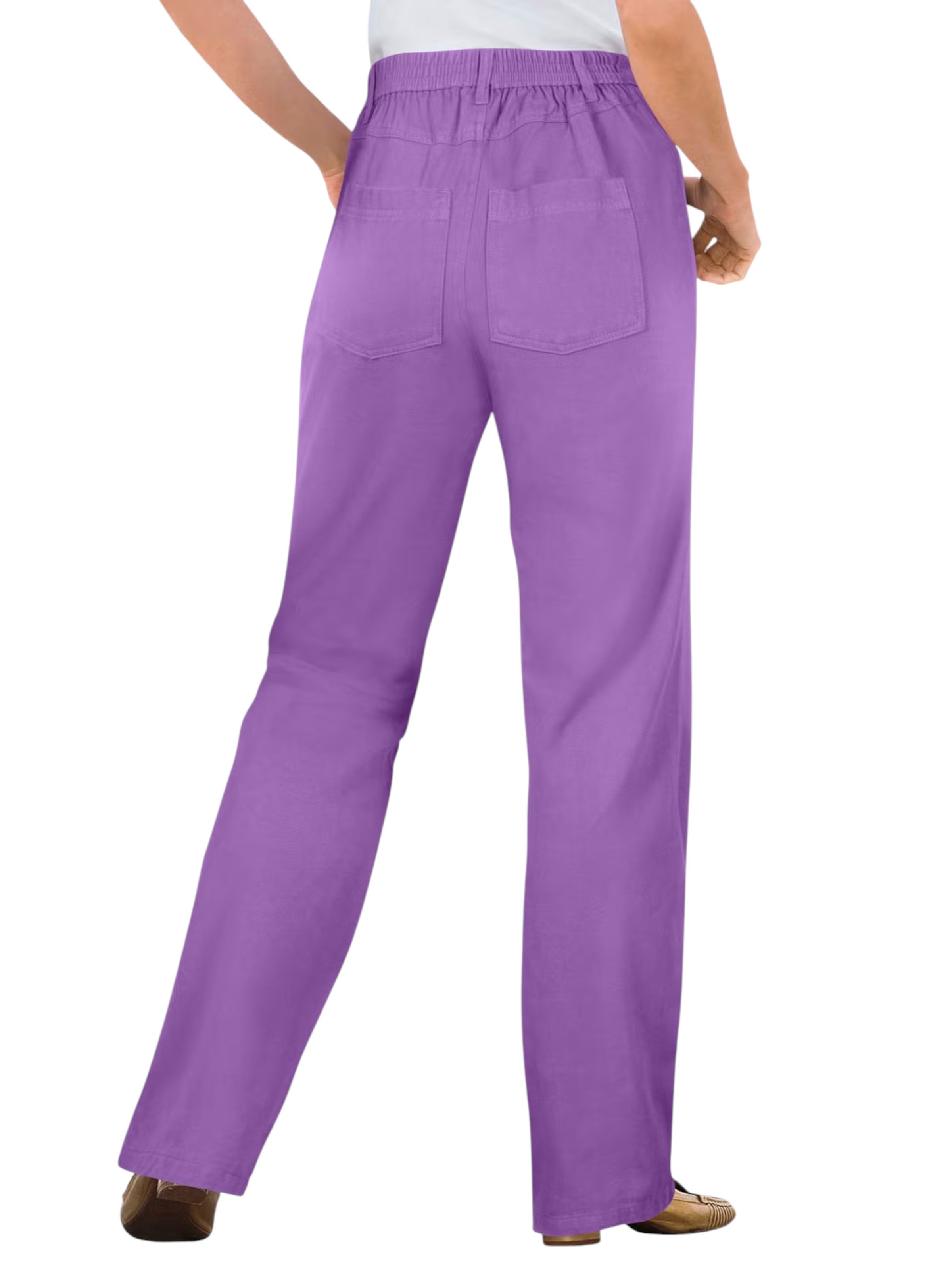 Perfect Back-Elastic Gap-Free Straight-Leg Cotton Jeans image number 1