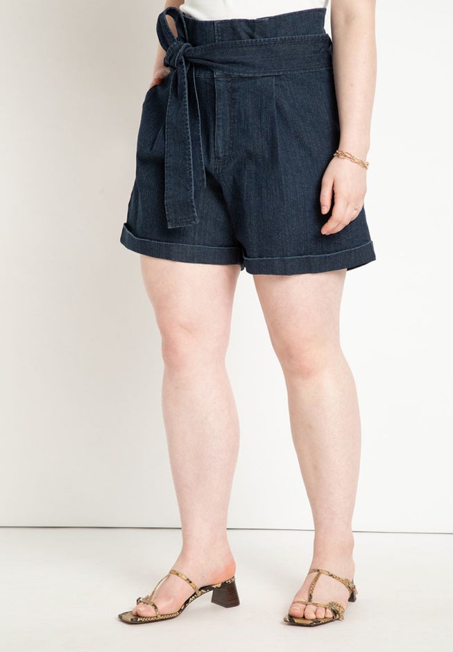 Denim Shorts With Belt image number null