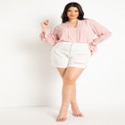 Distressed Split Hem Shorts image number null