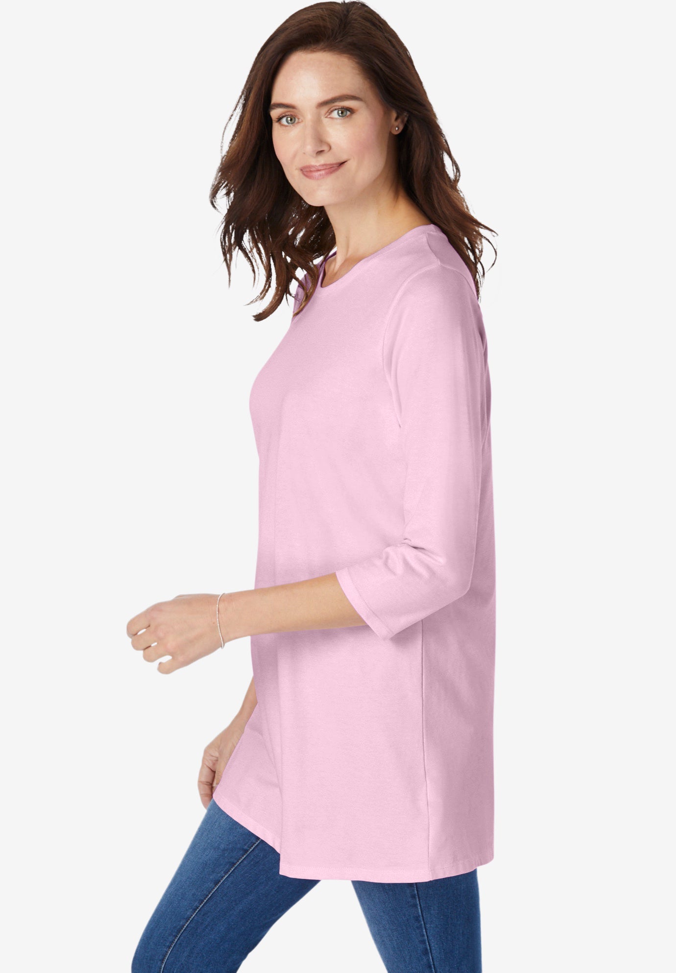 Perfect Three-Quarter Sleeve Crewneck Tunic image number 3
