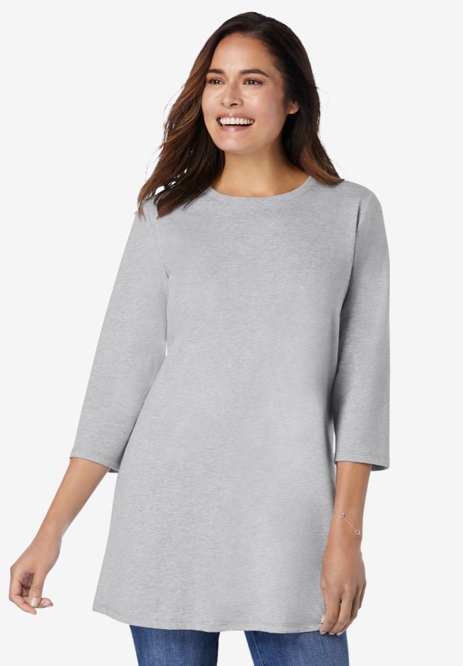 Perfect Three-Quarter Sleeve Crewneck Tunic image number 6