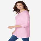 Perfect Three-Quarter Sleeve Crewneck Tunic image number null