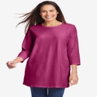 Perfect Three-Quarter Sleeve Crewneck Tunic image number null