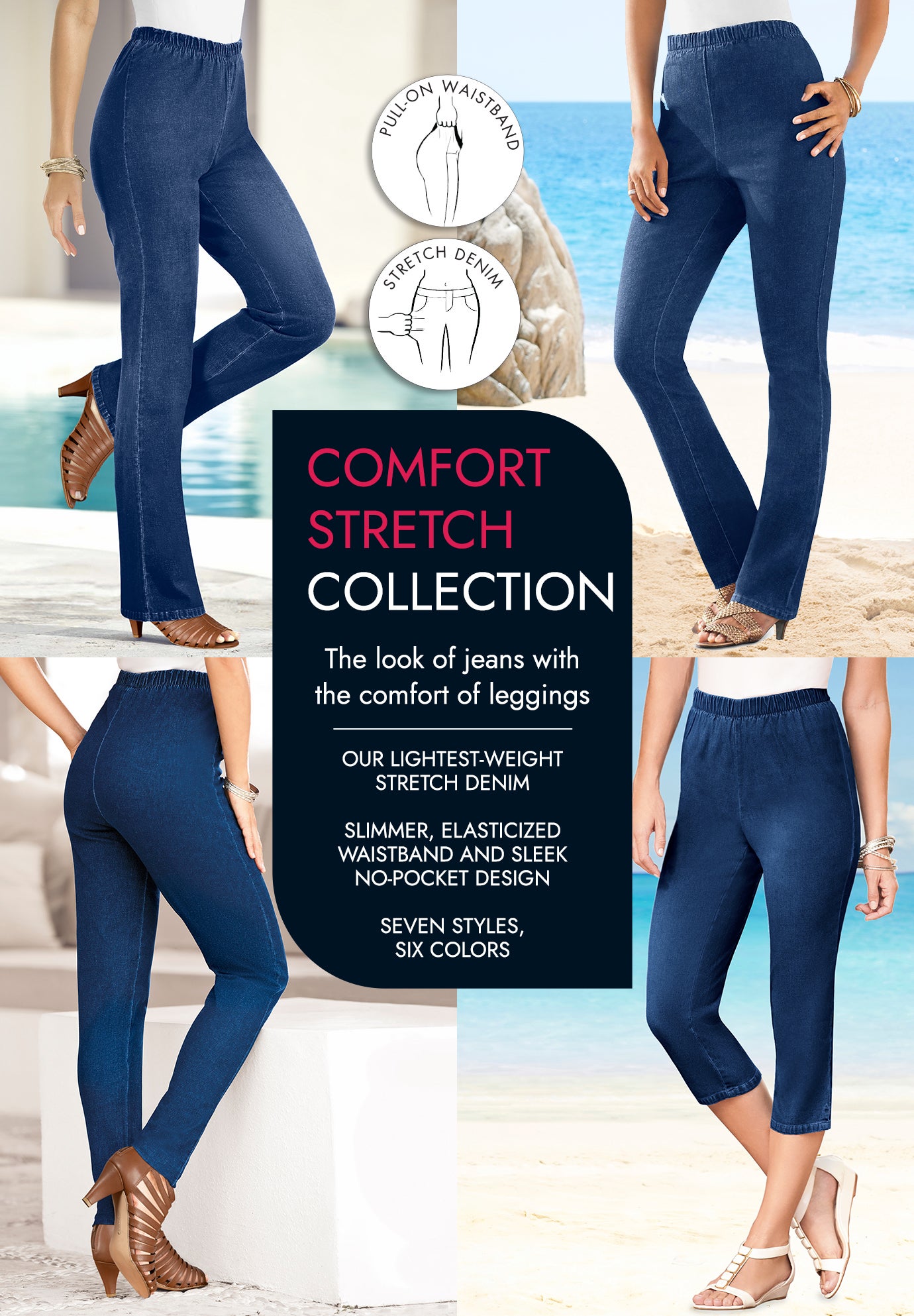 Plus Size Comfort Stretch Wide Leg Jean image number 3