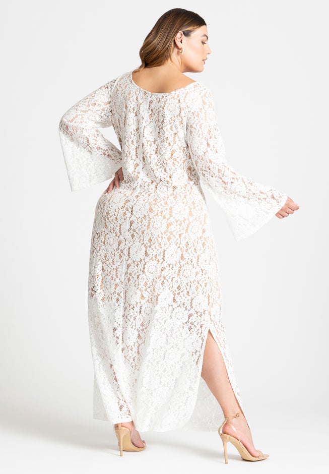 Lace Keyhole Maxi Dress image number null