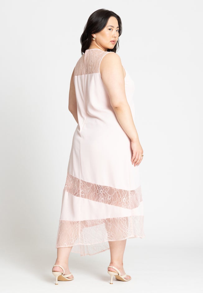 Mixed Lace Sleeveless Dress image number null