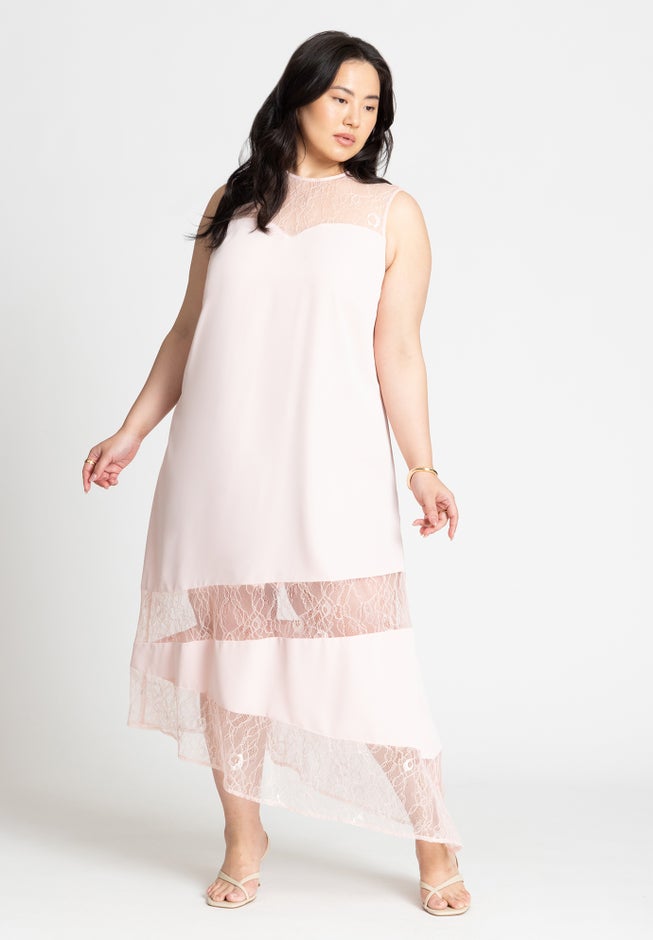 Mixed Lace Sleeveless Dress image number null