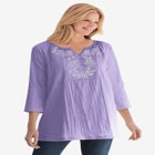 Embroidered Crinkle Tunic image number null