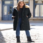 Plus Size Knee Length Puffer Coat image number null