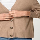 Lightweight Fine Knit Relaxed V-Neck Boxy Cardigan image number 2