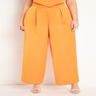 Pleated Wide Leg Satin Trouser image number null
