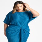 Draped Plisse Dress image number null