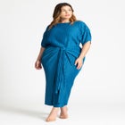Draped Plisse Dress image number null