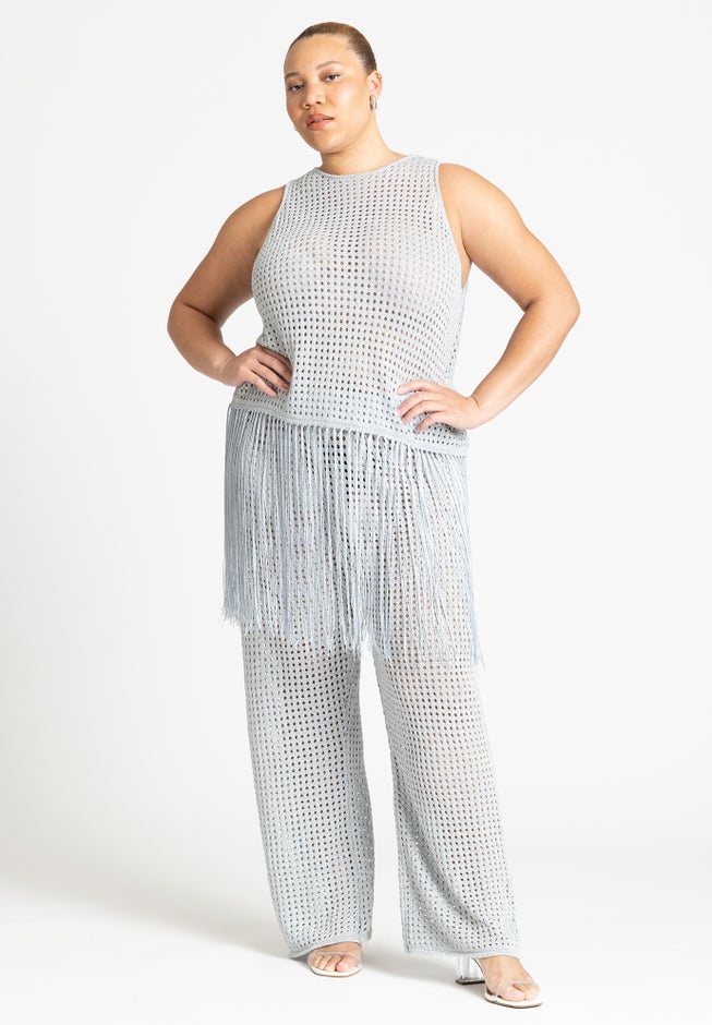 Metallic Crochet Pant image number null