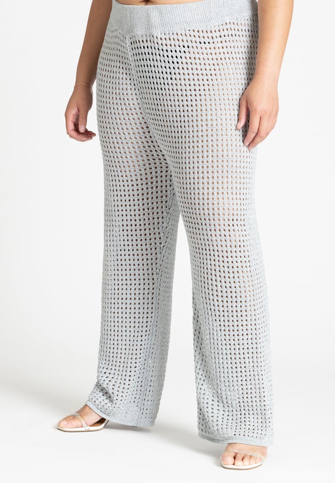 Metallic Crochet Pant image number null