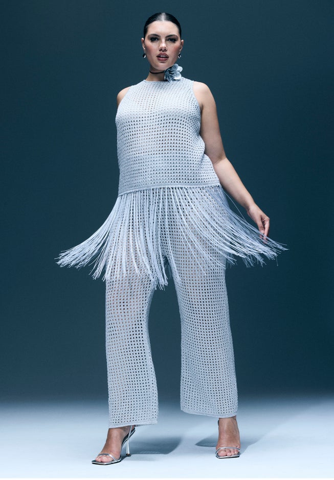 Metallic Crochet Pant image number null