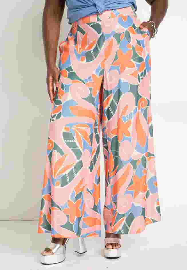 Printed Wide Leg Pant image number 1