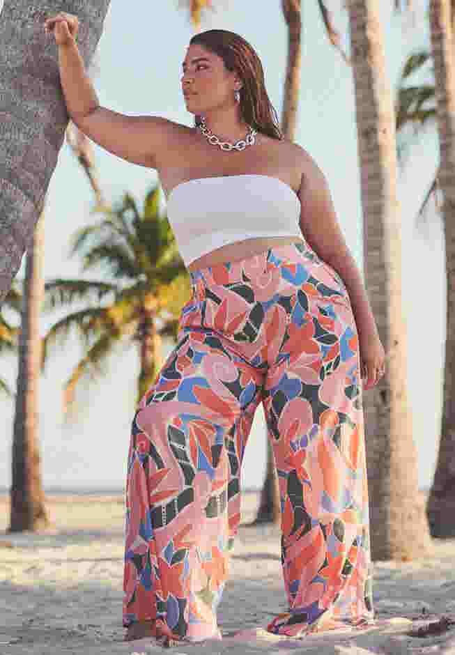 Printed Wide Leg Pant image number 3