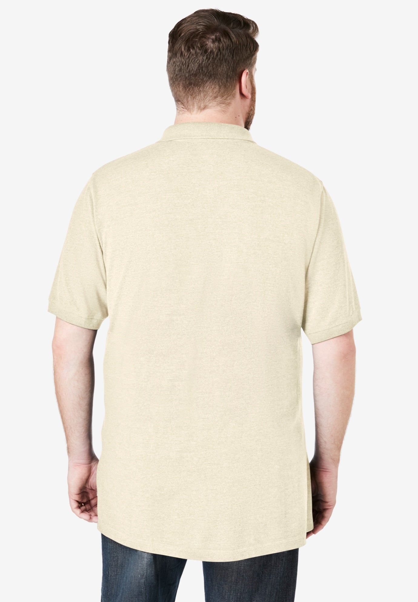 Longer-Length Shrink-Less&trade; Cotton Polo Shirt image number 1