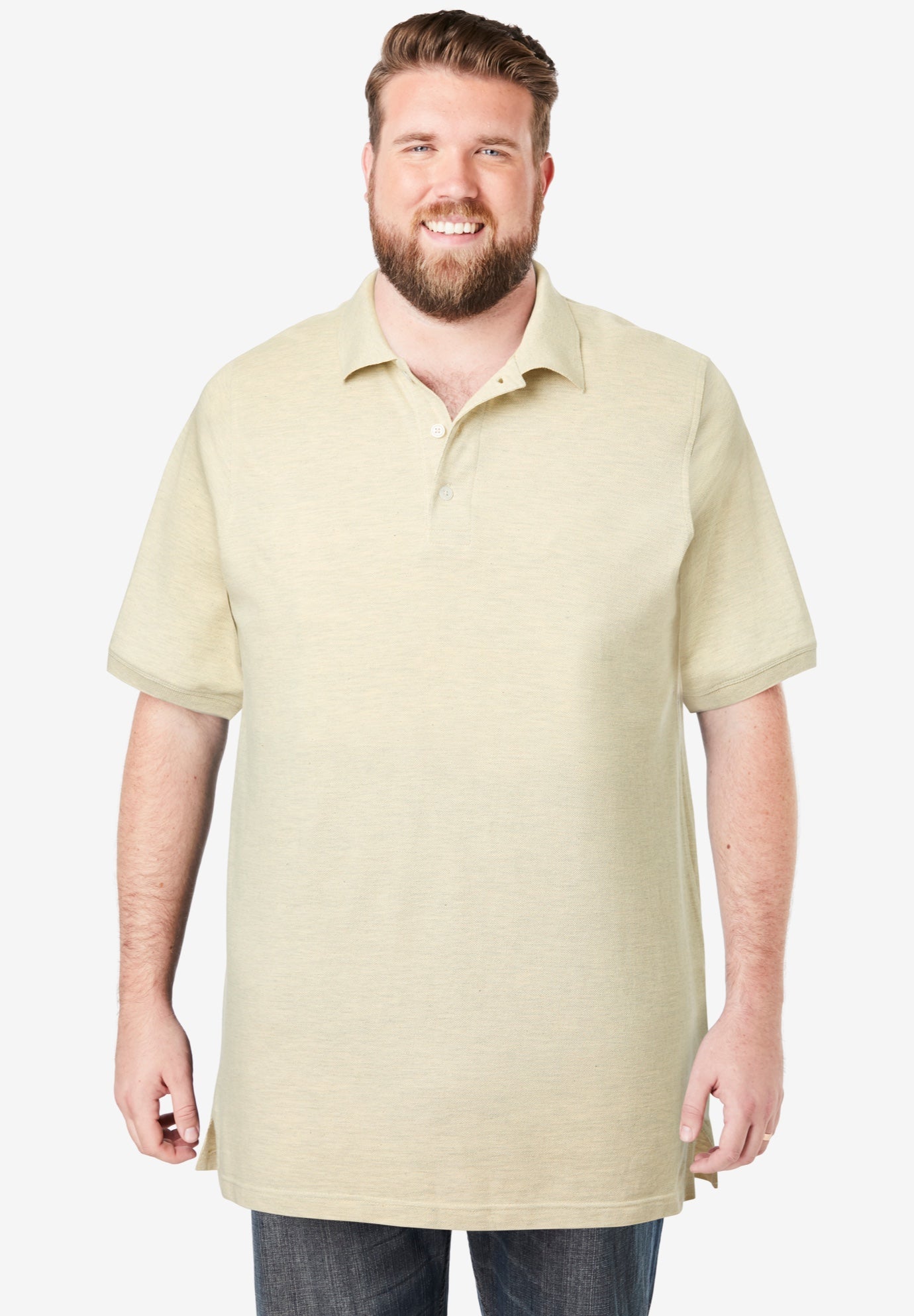 Longer-Length Shrink-Less&trade; Cotton Polo Shirt image number 0