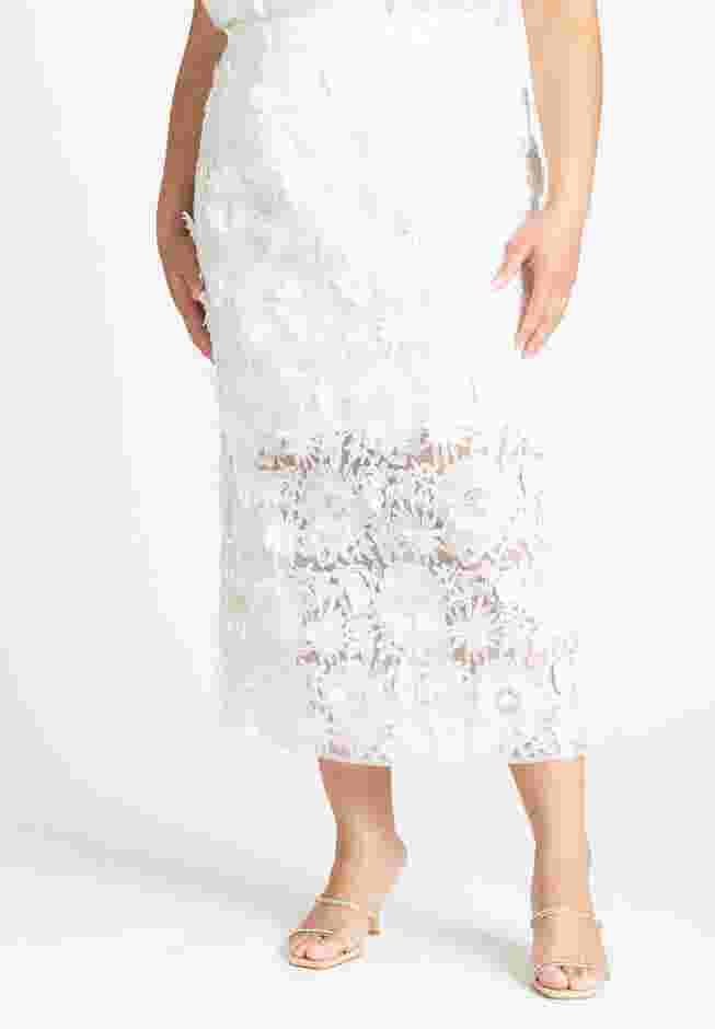 Textural Lace Midi Skirt image number 1