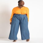 Belted Pleated Wide Leg Pant image number null