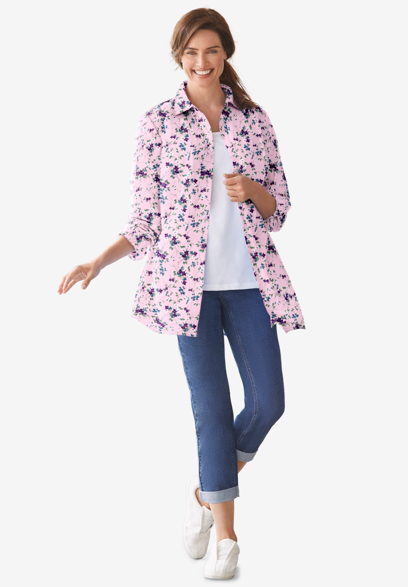 Stretch Denim Five-Pocket Girlfriend Jeans image number 3