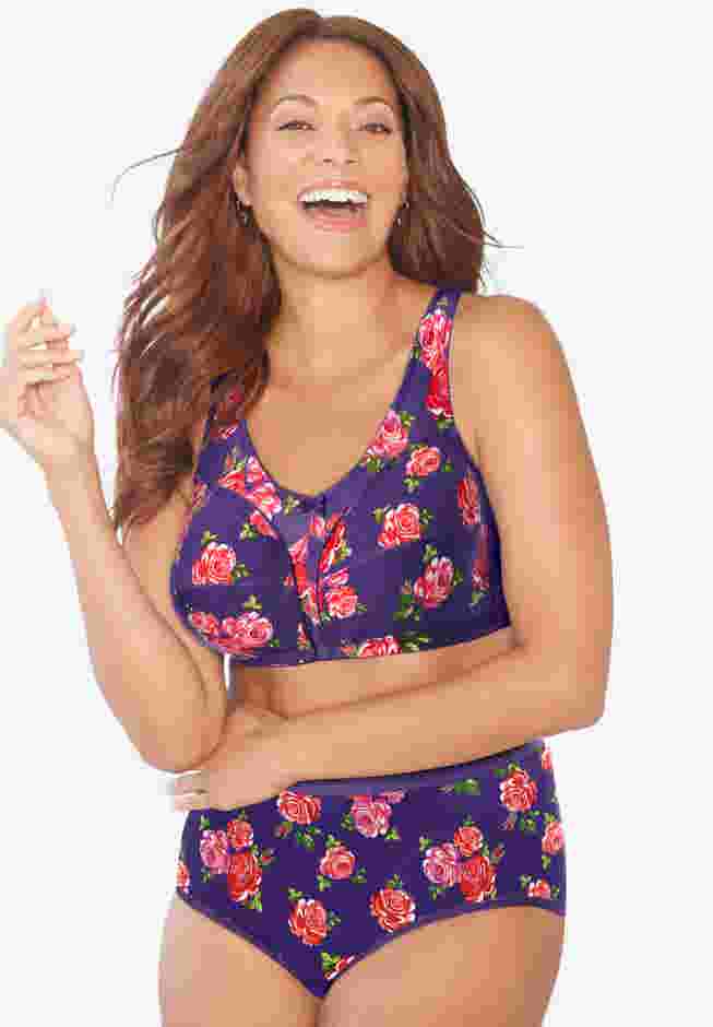 Cotton Back-Close Wireless Bra image number 3