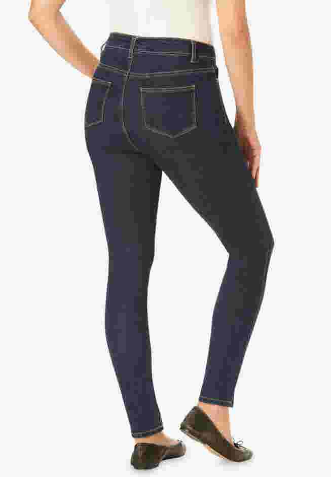 Womens Plus-Size Slim-Leg Stretch Comfort Denim Five-Pocket Jeans image number 1