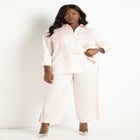 Lace Detail Satin Wide Leg Pant image number null