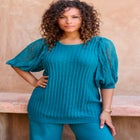 Lace Sleeve Sweater image number null