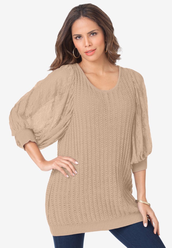 Lace Sleeve Sweater image number 2