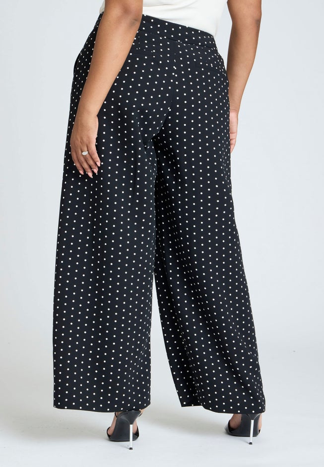 Printed Crepe Wide Leg Pant image number null