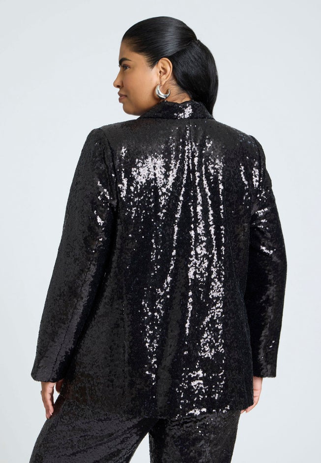 Boxy Sequin Blazer image number null