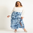 Faux Wrap Maxi Skirt image number null