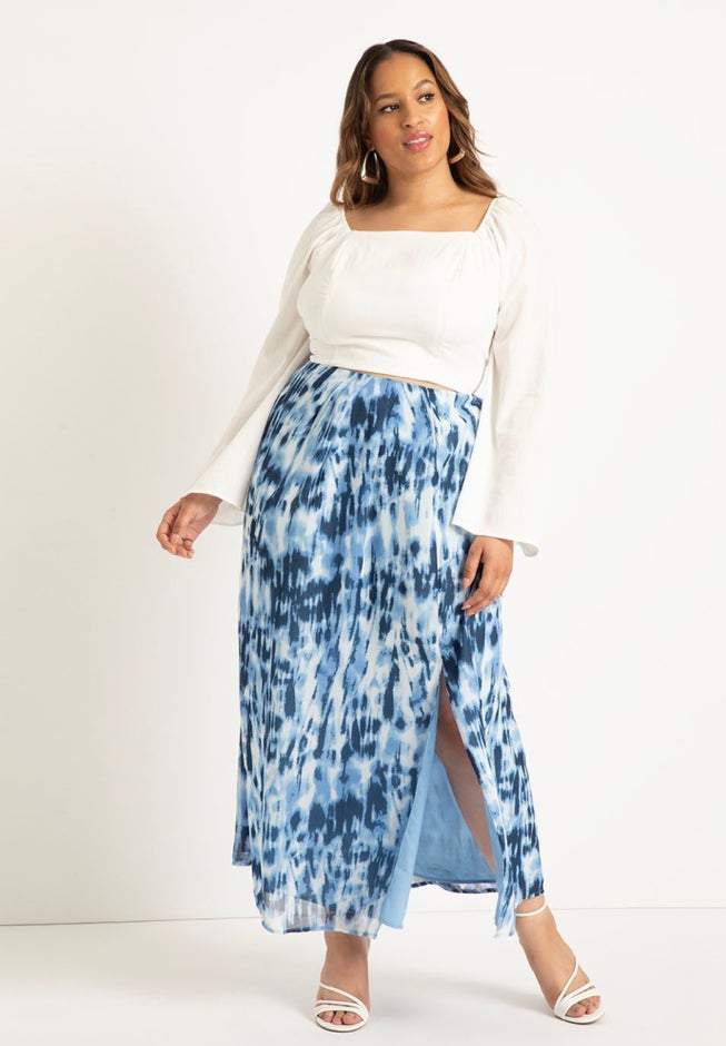 Faux Wrap Maxi Skirt image number null