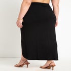 Shirred Midi Skirt With Slit image number null