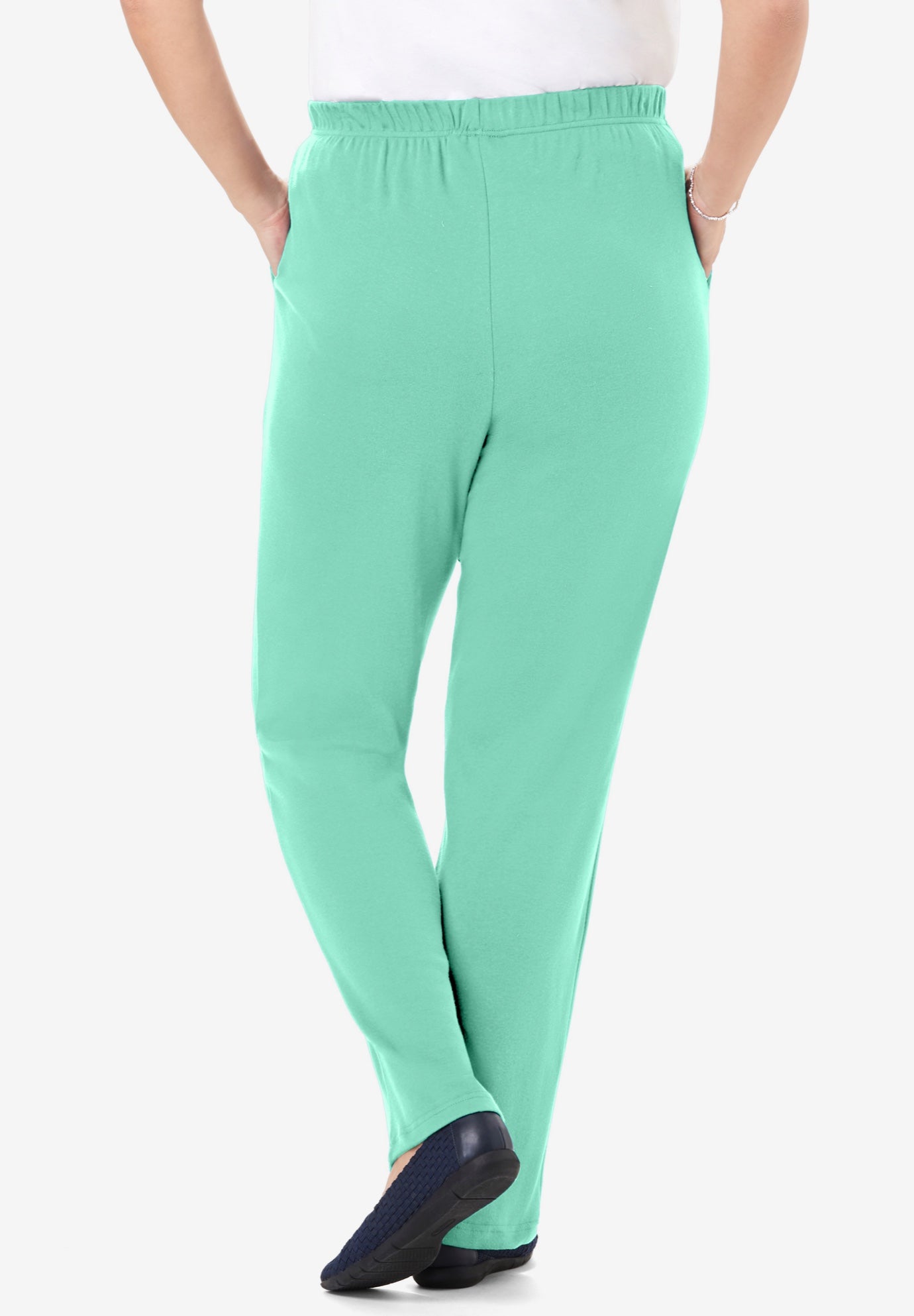 7-Day Straight-Leg Elastic-Waist Stretchy Knit Pant image number 2