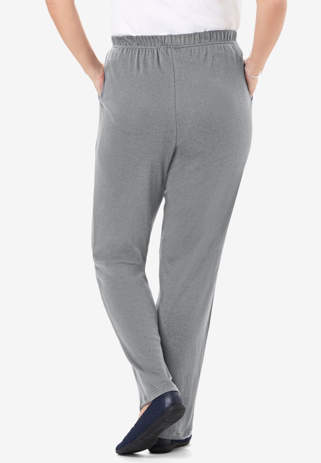 7-Day Knit Straight-Leg Pull-On Pants image number 1