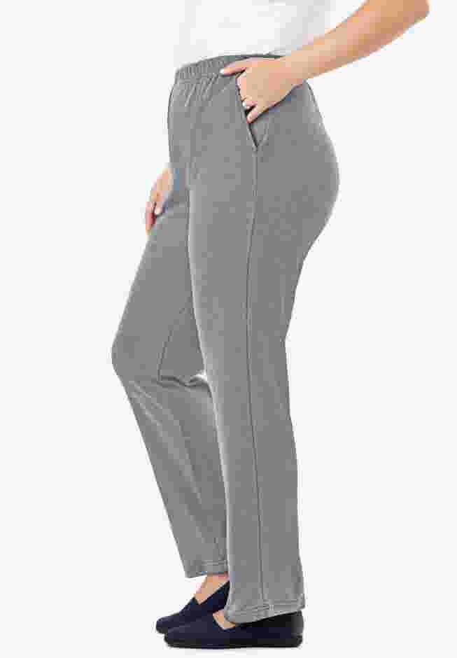 Womens Plus-Size 7-Day Knit Straight-Leg Pull-On Pants image number 2