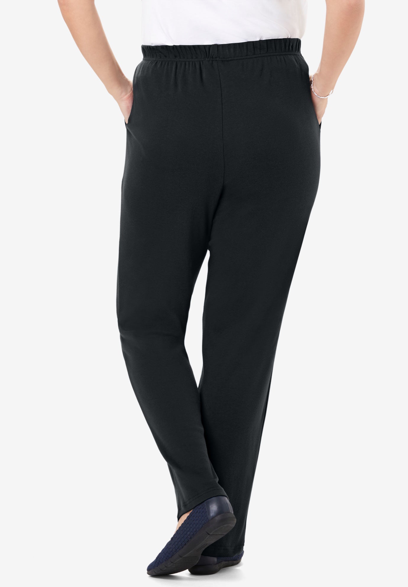 7-Day Knit Straight-Leg Pull-On Pants image number 1