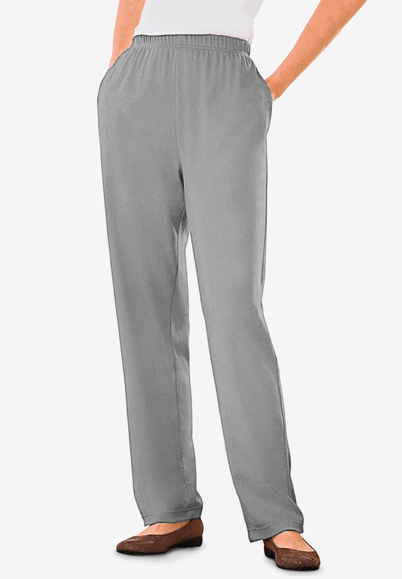 7-Day Knit Straight-Leg Pull-On Pants image number 0