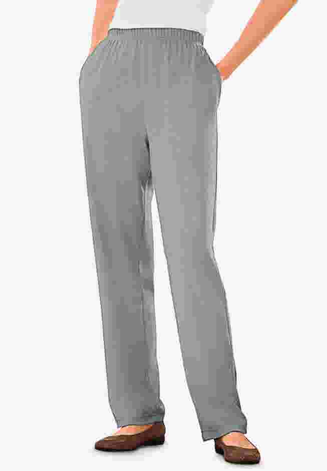 Womens Plus-Size 7-Day Knit Straight-Leg Pull-On Pants image number 0
