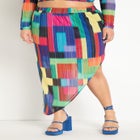 Asymmetrical Curved Midi Skirt image number null